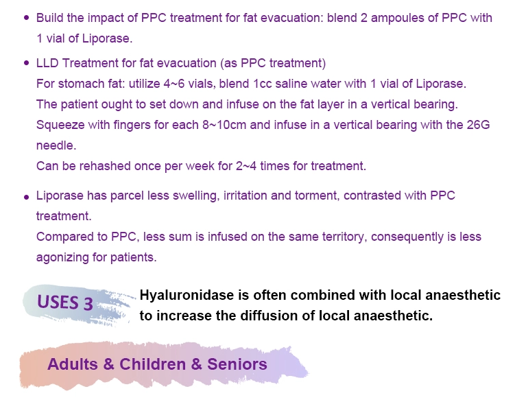 Korea Liporase Dissolves HA Dermal Filler Liporase Injection Hyaluronidase
